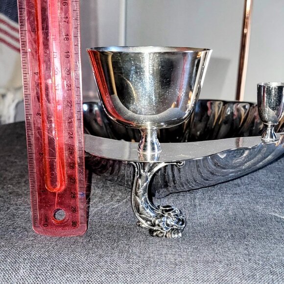 F. B. Rogers Silver Plated Shell Shaped Footed Bowl Shrimp Appetizer Server Vtg - Picture 4 of 6